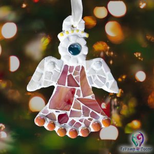 Glass Mosaic Christmas Tree Ornament "Angel"