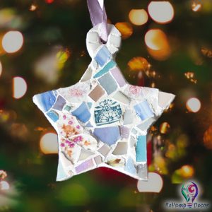 Glass Mosaic Christmas Tree Ornament "Star"