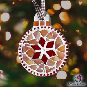 Glass Mosaic Christmas Tree Ornament - red